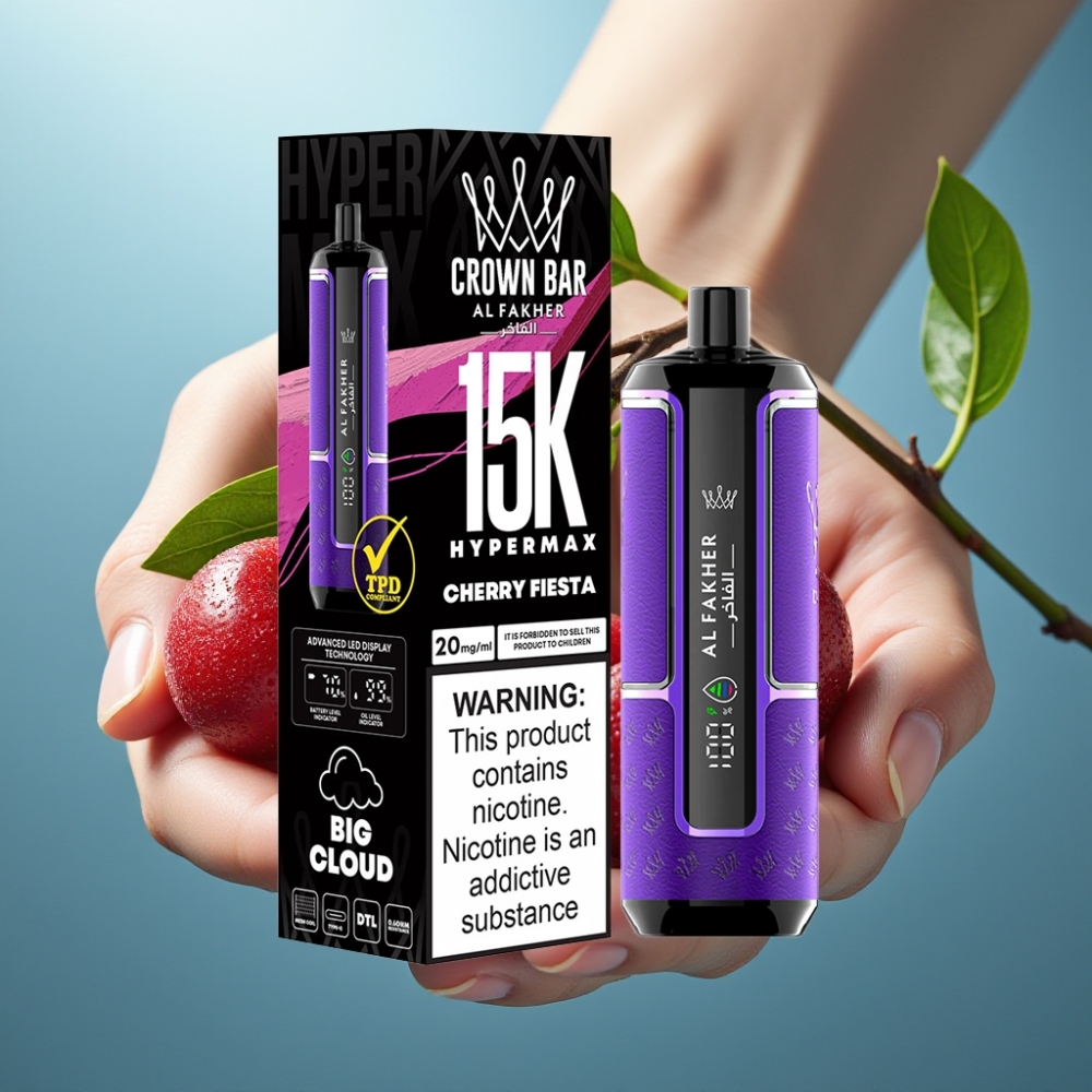 Al Fakher Crown Bar 15K Hypermax Disposable Vape Kit - Festa da Cereja 22ml 15K Tragos