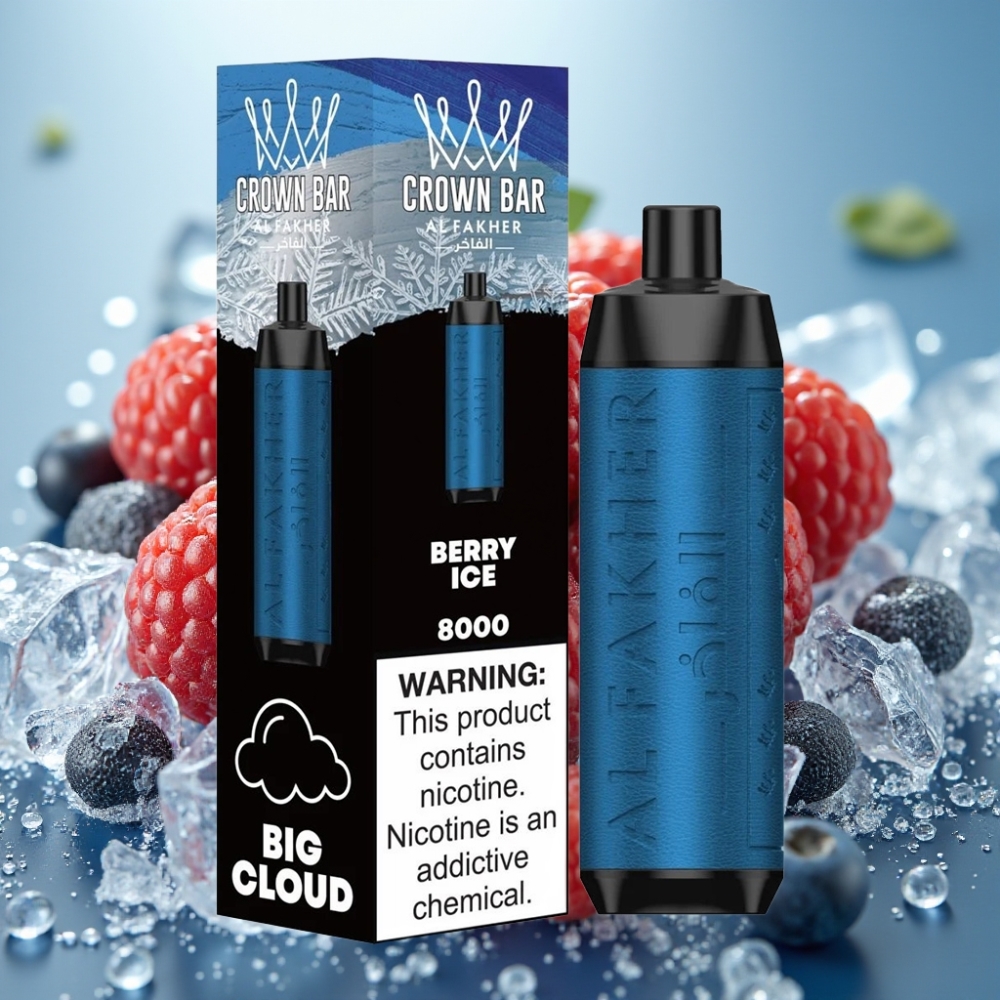 Al Fakher Crown Bar 8000 Crystal Descartável Vape - Baģão Gelado 600mAh 18ml 5mg