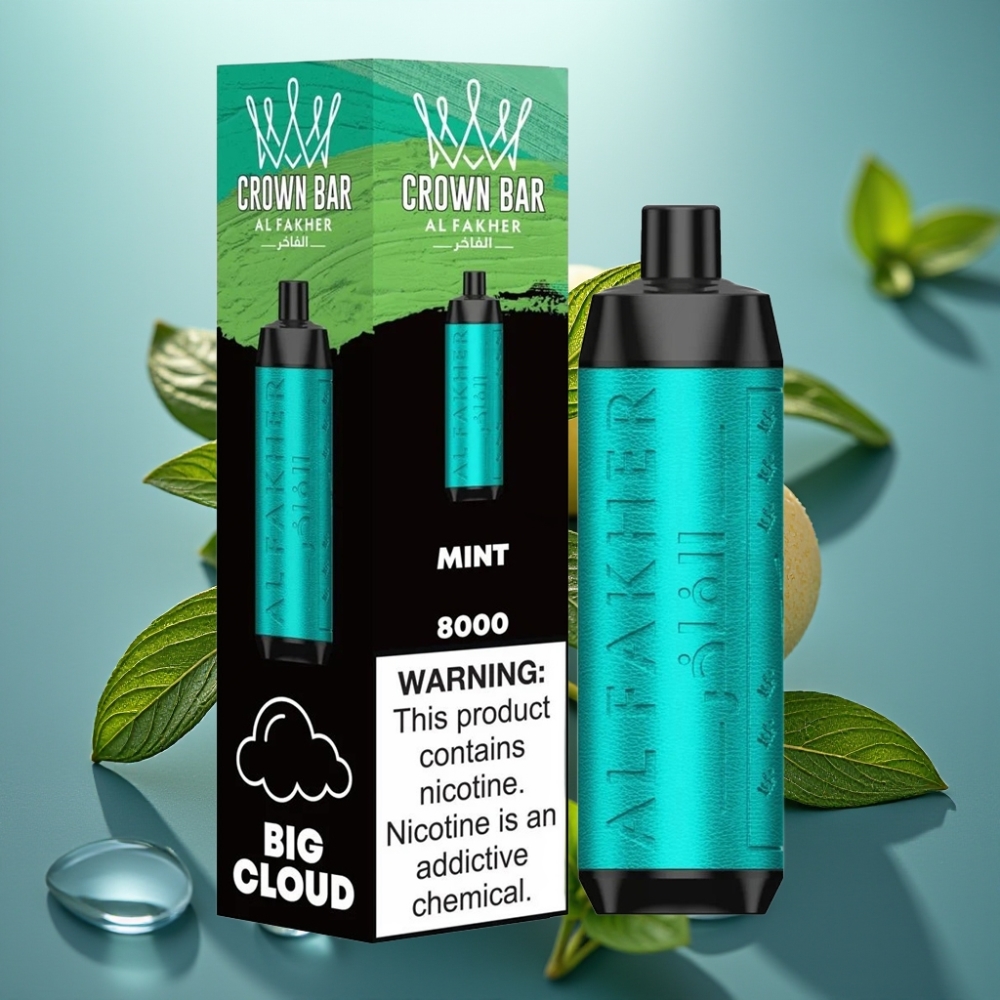 Al Fakher Crown Bar 8000 Crystal Descartável Vape Menta