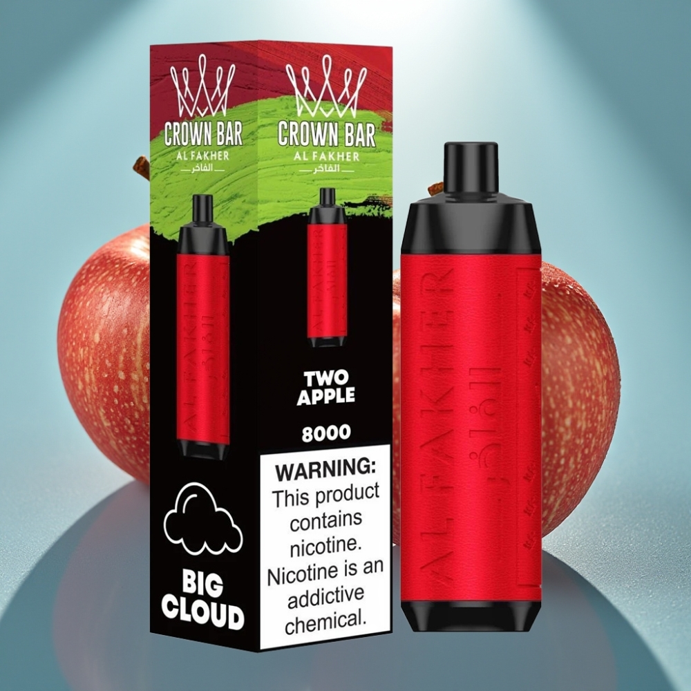Al Fakher Crown Bar 8000 Crystal Vape Desc 18ml 5mg 8000 Puffs Maçã Dupla