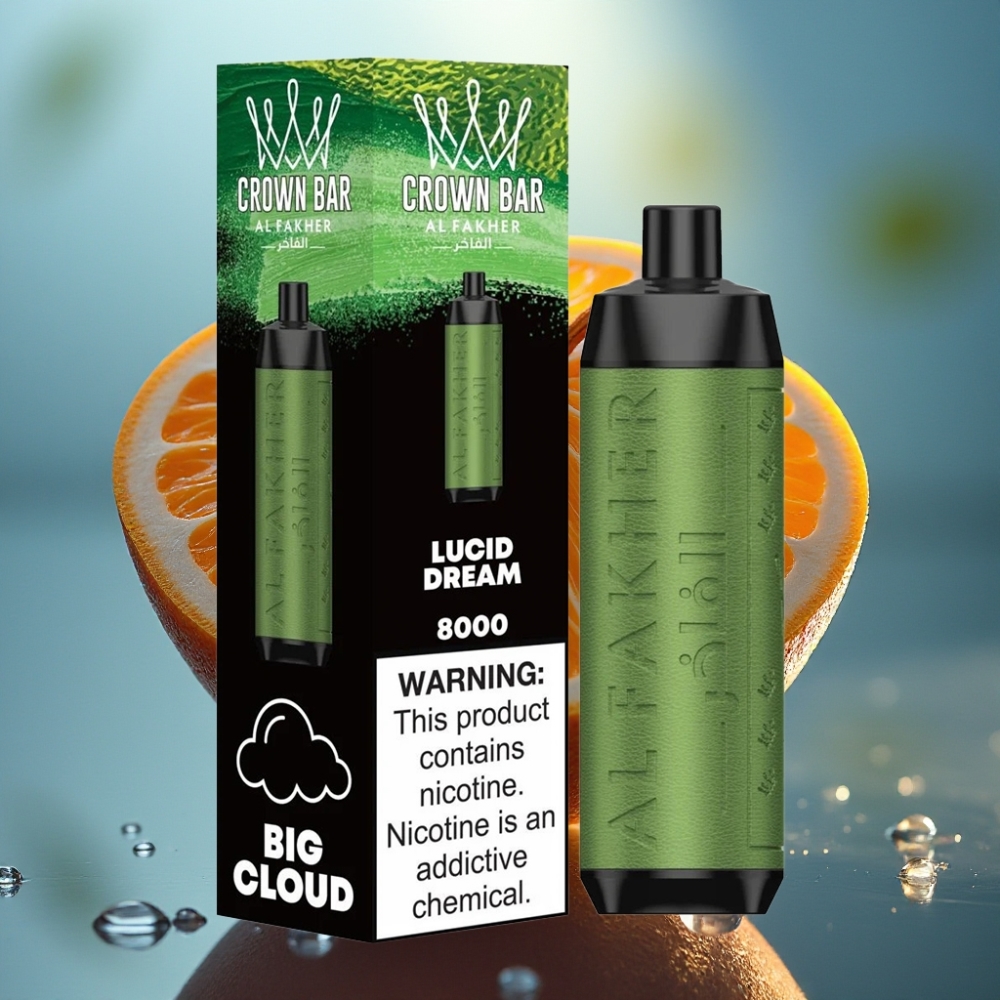 Al Fakher Crown Bar 8000 Crystal Vape Descartável - Sonho Lúcido 18ml 8000 Puffs