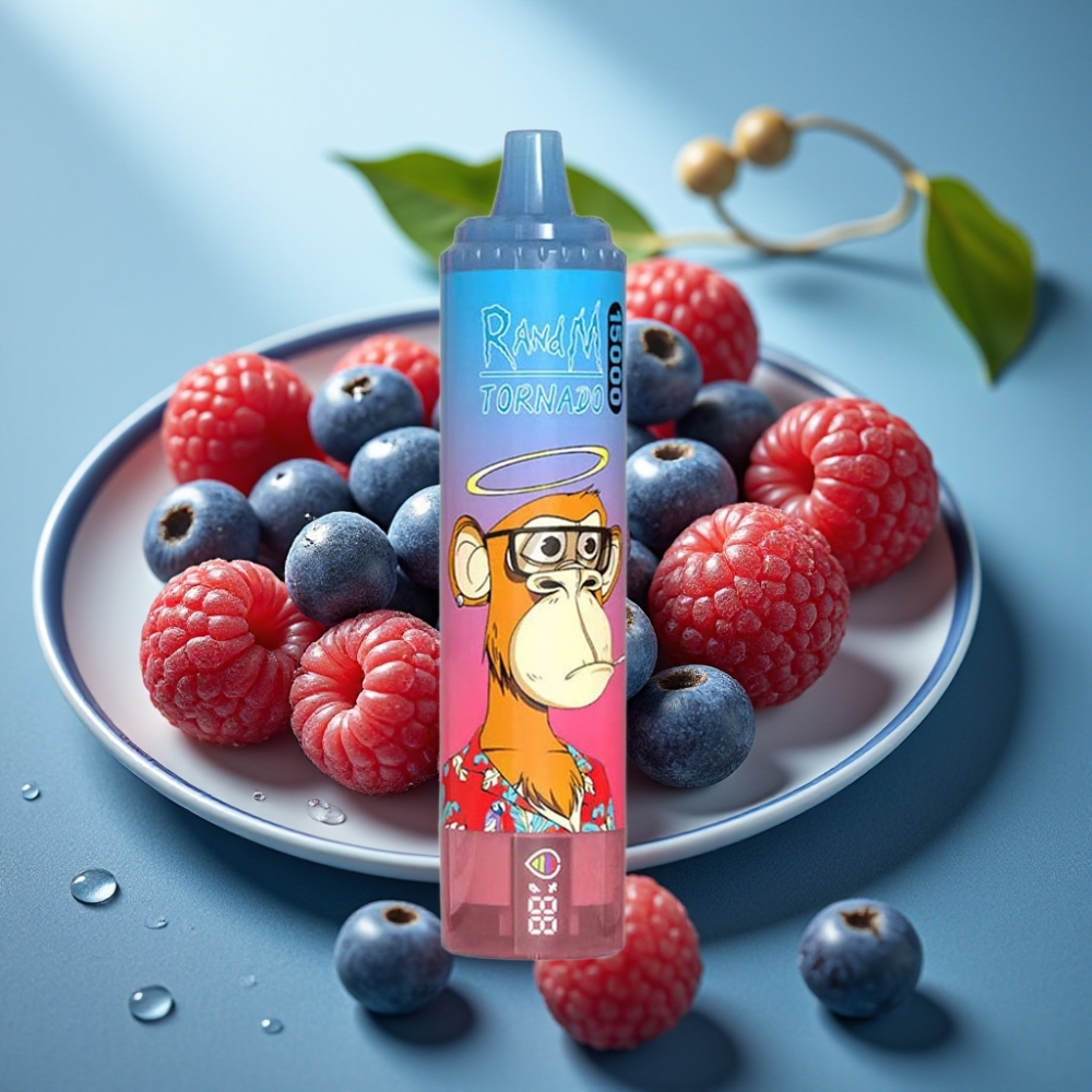 Fumot RandM Tornado 15000 Puffs 25ml Blue Razz Cherry USB-C LCD