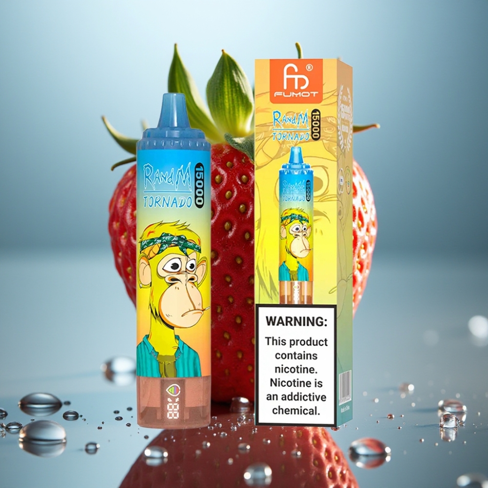 Fumot RandM Tornado 15000 Puffs Morango 25ml 850mAh USB-C