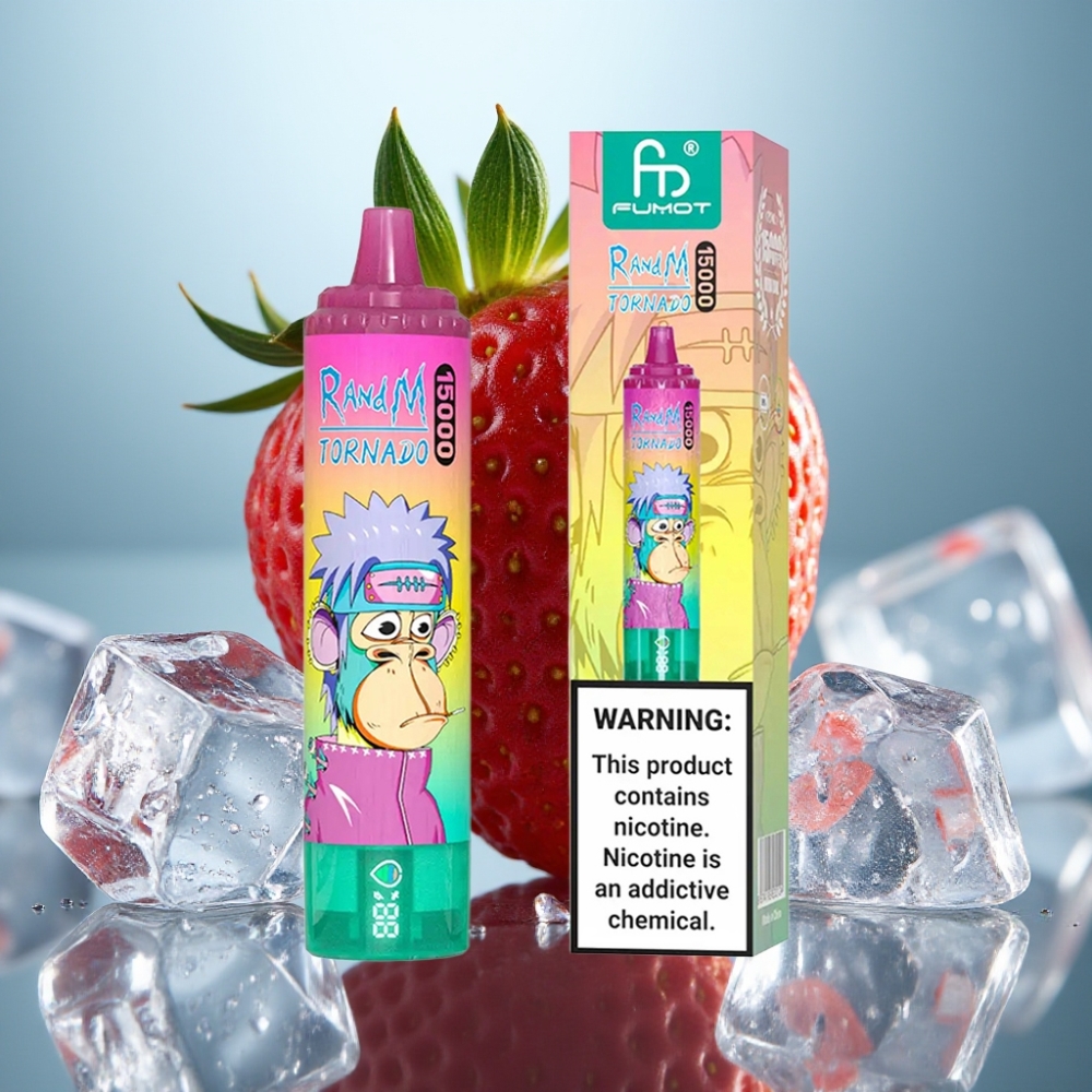 Fumot RandM Tornado 15000 Puffs Morango Gelo 25ml 850mAh Mesh USB-C