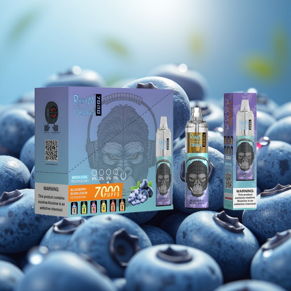 Fumot Tornado 7000 Puffs 14ML Blueberry Chiclete Tipo-C RGB