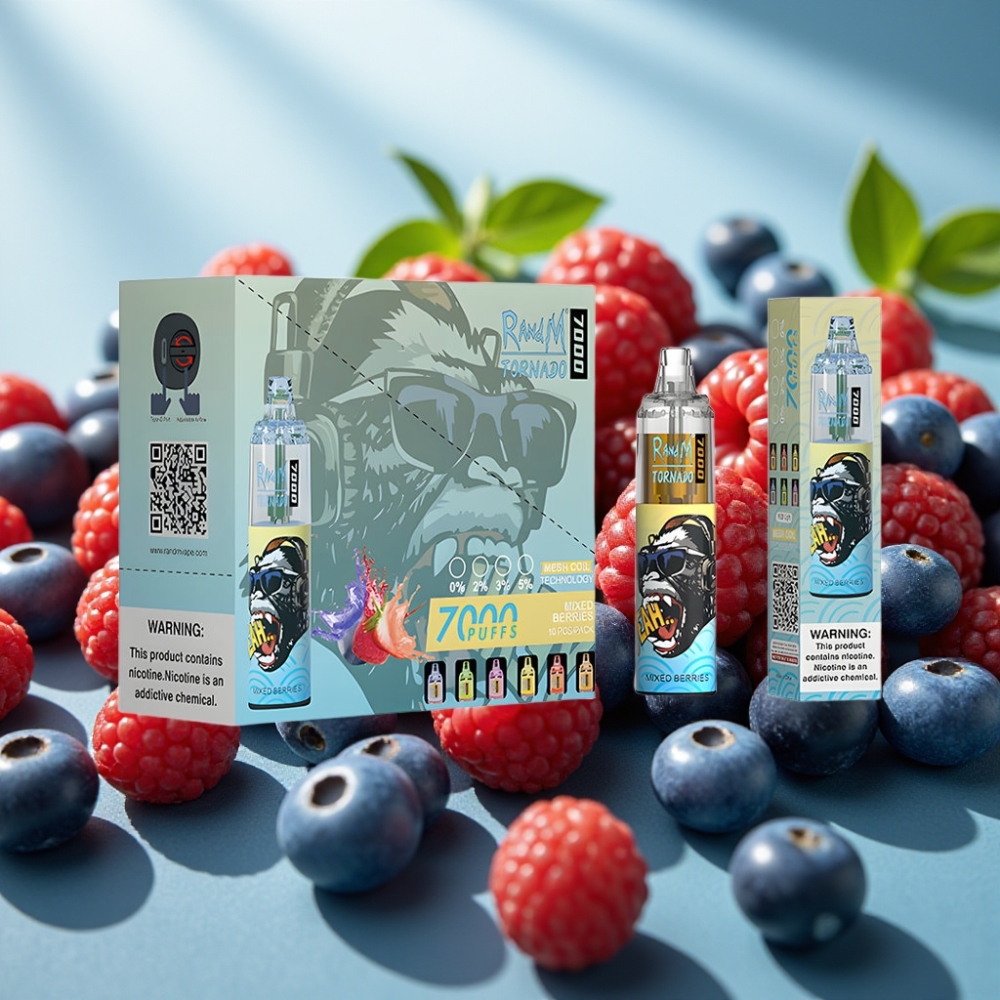 Fumot Tornado 7000 Puffs 14ML Mixed Berries (Mirtilos) RGB Tipo-C