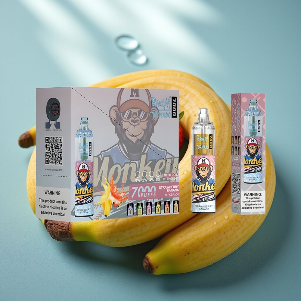 Fumot Tornado 7000 Puffs 14ML Morango Banana RGB Tipo-C