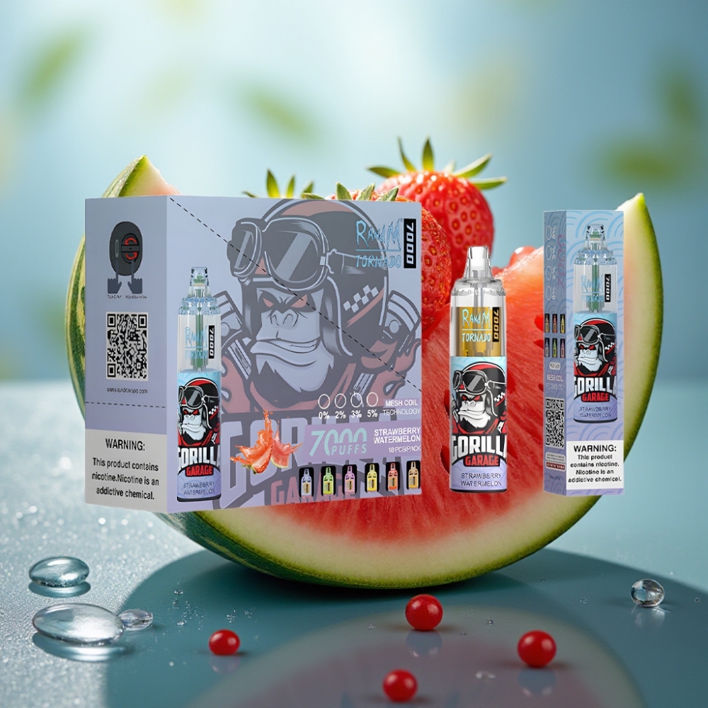 Fumot Tornado 7000 Puffs 14ML Morango Melancia Disposable Vape