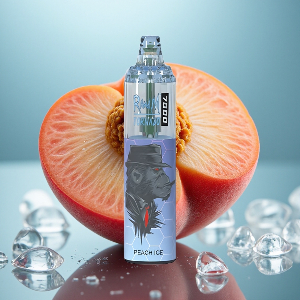 Fumot Tornado 7000 Puffs 14ML Pêssego Gelo Disposable Vape