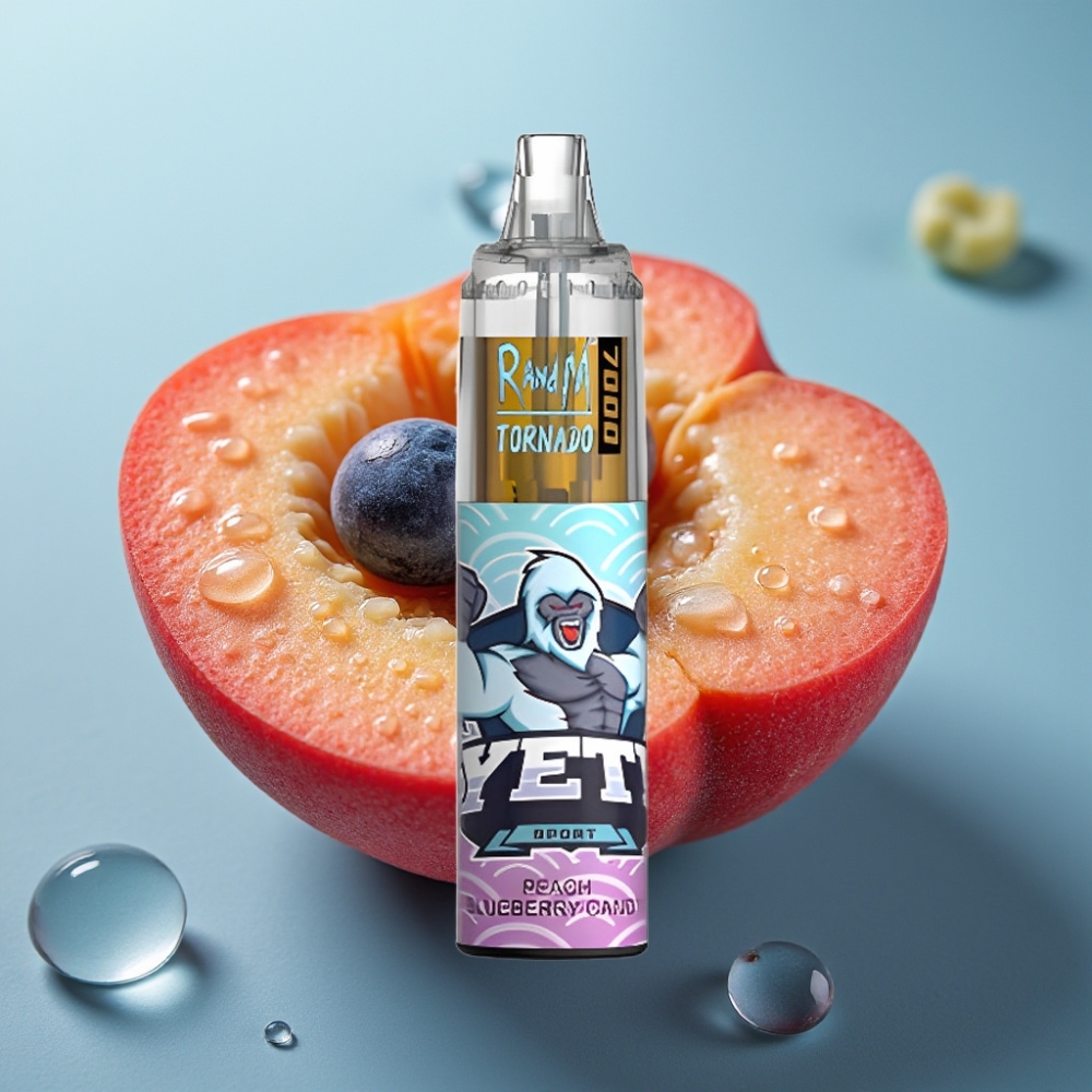 Fumot Tornado 7000 Puffs 14ML Pêssego Mirtilo Candy RGB Tipo-C