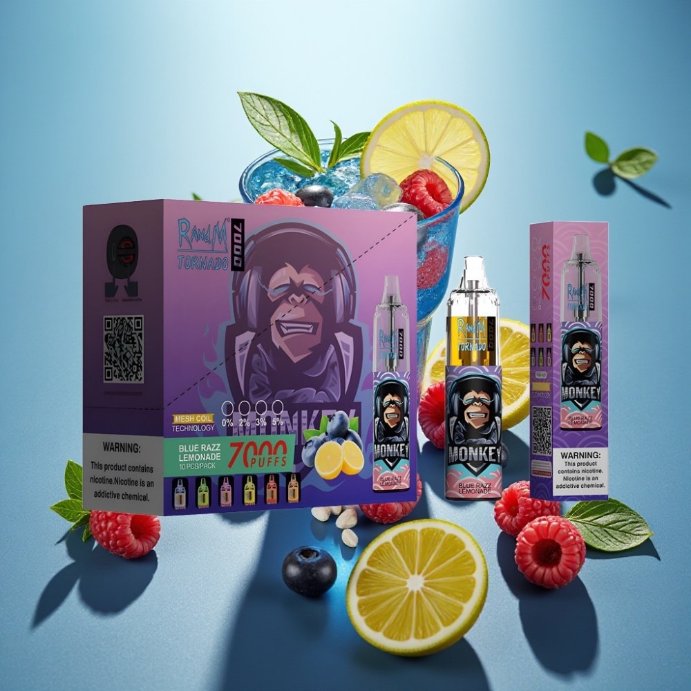 Fumot Tornado 7000 Puffs Disposable Vape - Limonada Blue Razz 14ML Tipo-C RGB