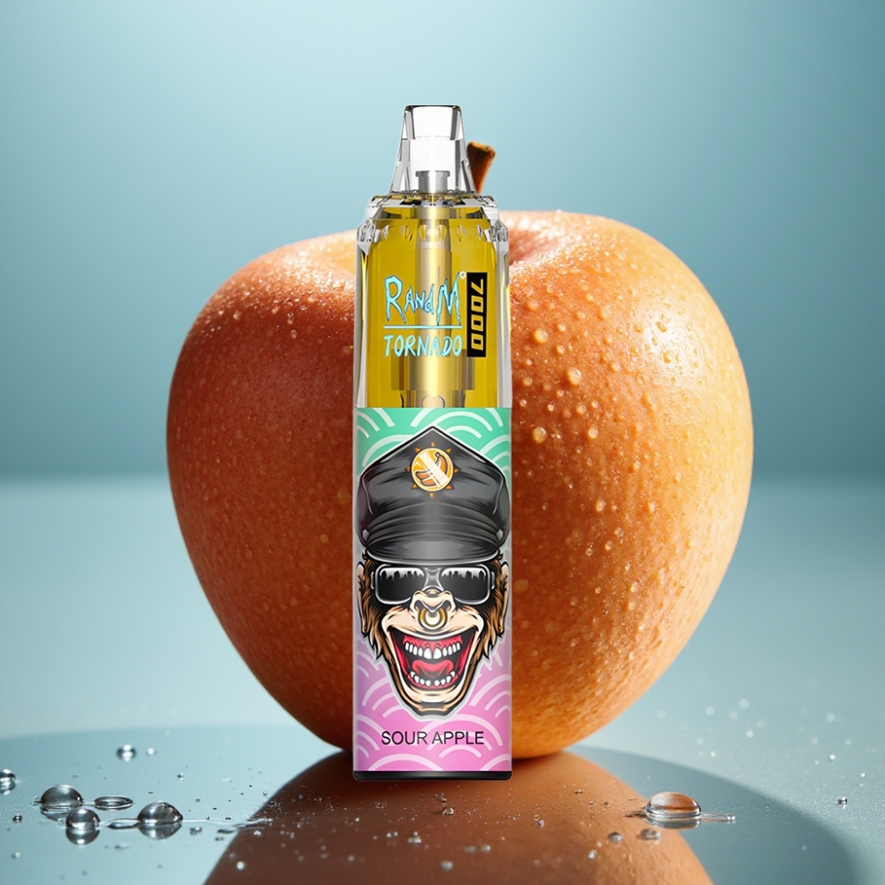 Fumot Tornado 7000 Puffs Disposable Vape Maçã Verde Ajustável 14ML Mesh 850MAH