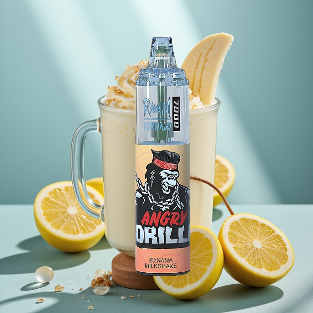 Fumot Tornado 7000 Puffs Vape Descartável Banana Milkshake 14ML Mesh 5 Nic