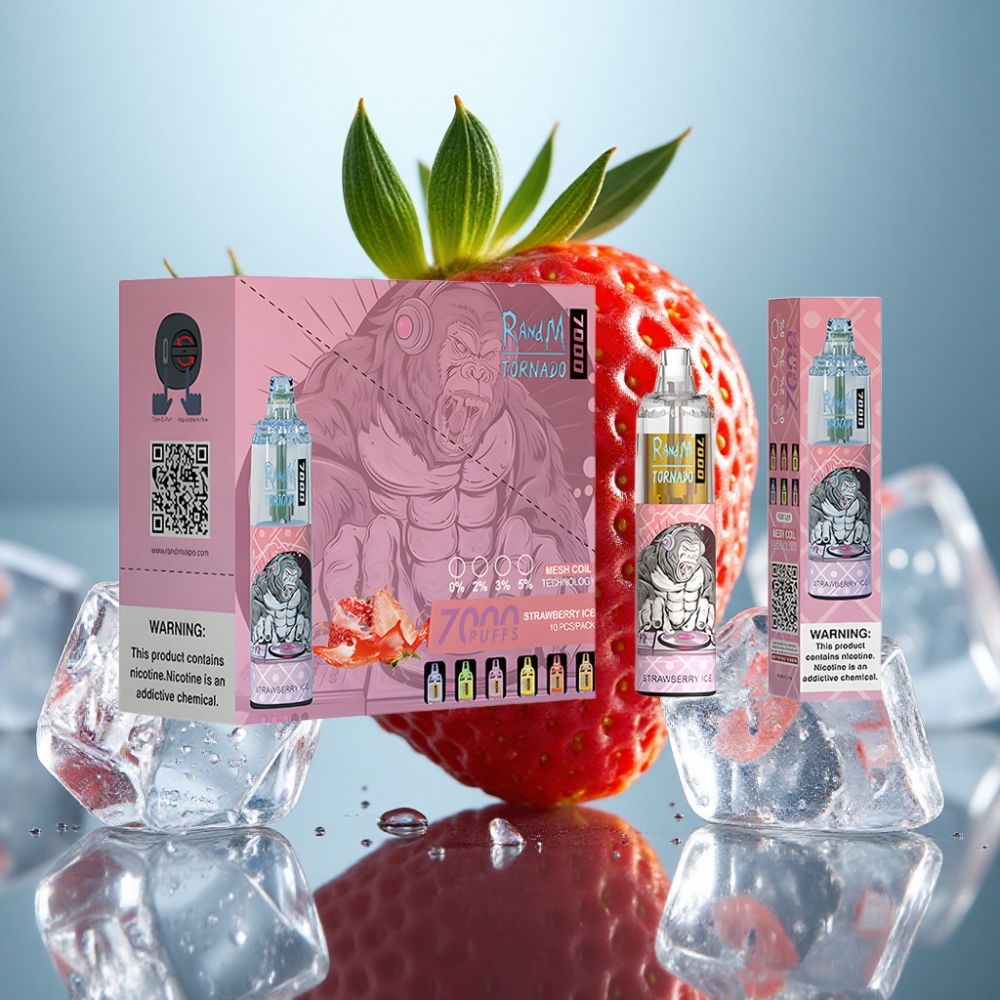 Fumot Tornado 7000 Vape Descargável Morango Gelo 14ML 5 NIC RGB