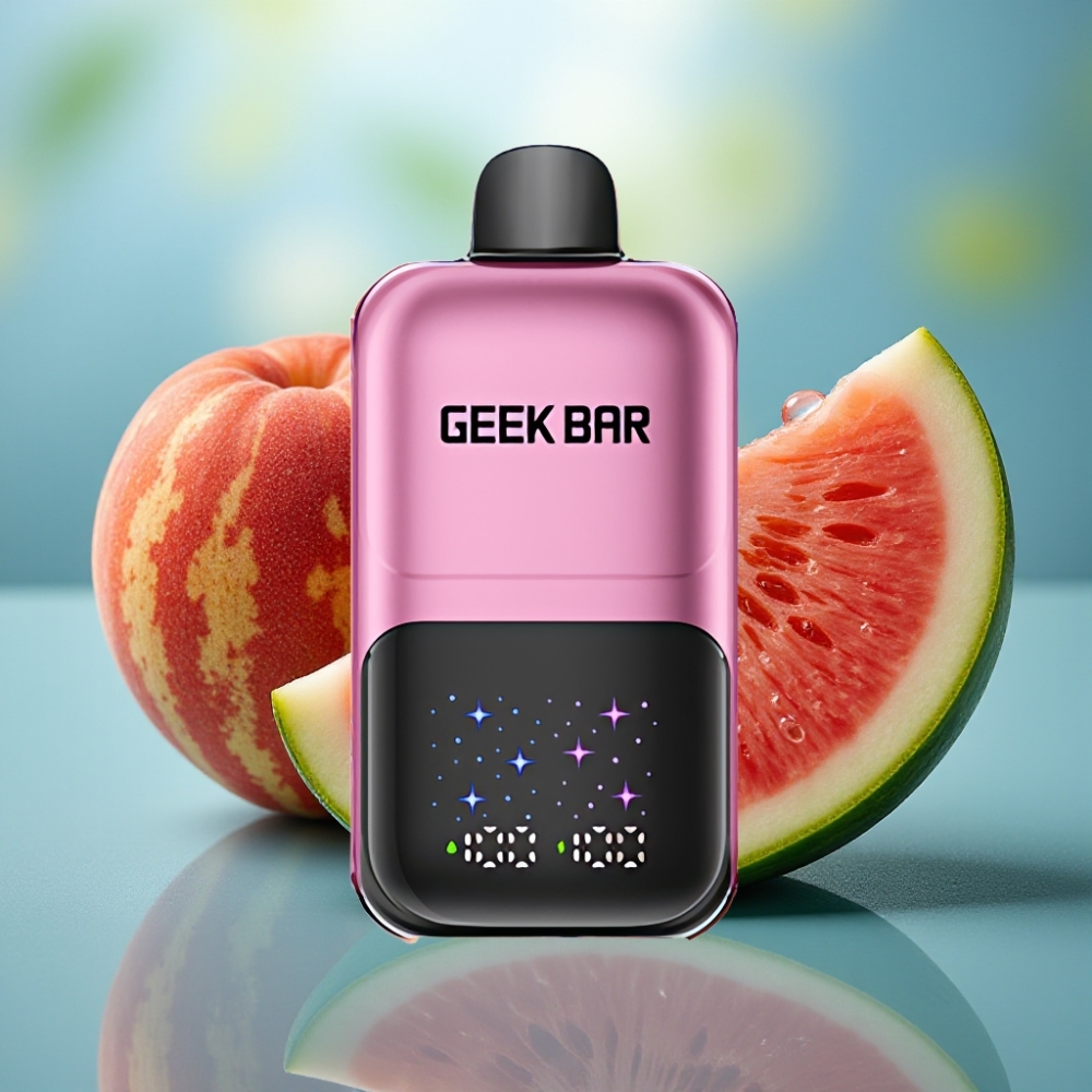 GEEK BAR 2GO 20ml 50000 Puffs Série Duo Vape Descartável Pêssego  Melancia