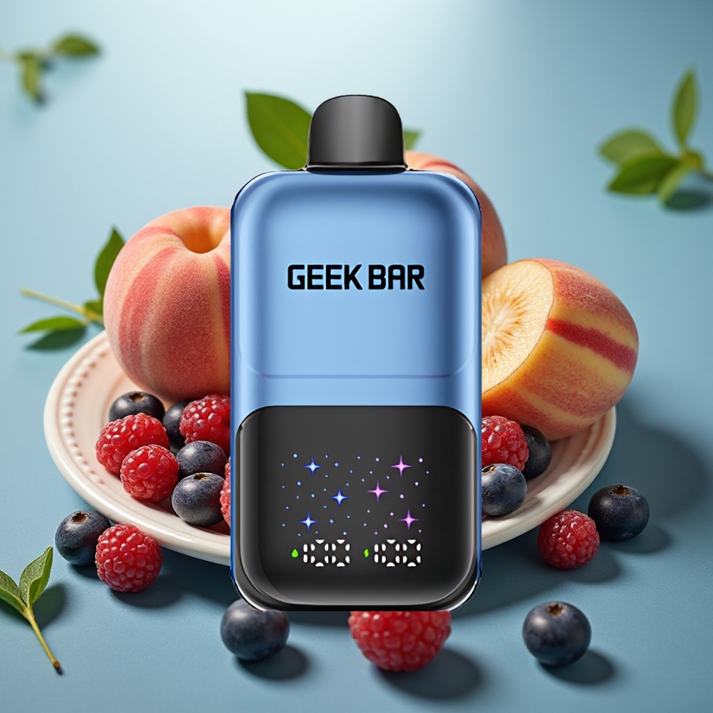 GEEK BAR 2GO 20ml 50000 Puffs Série Dupla Vape Descartável Pêssego  Frutas Vermelhas