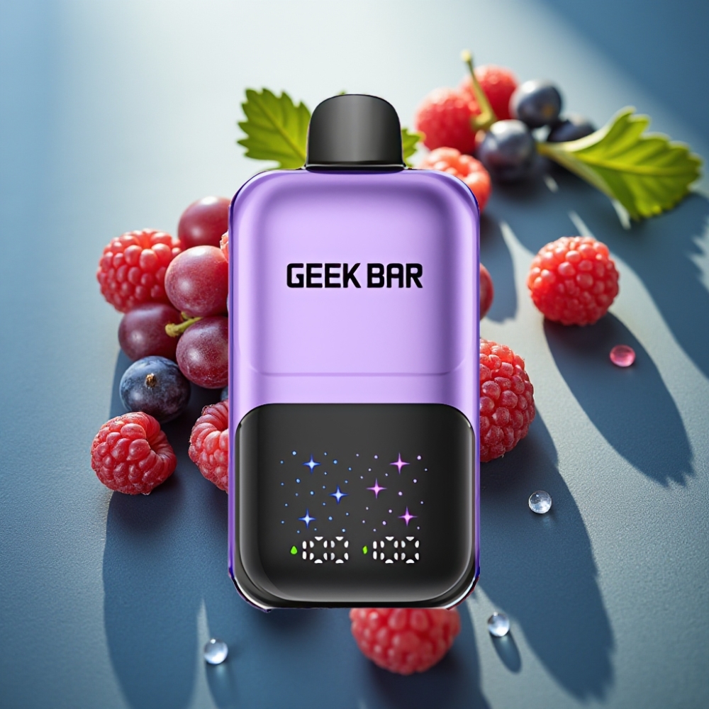 GEEK BAR 2GO 20ml 50000 Puffs Série Dupla Vape Descartável Uva  Framboesa