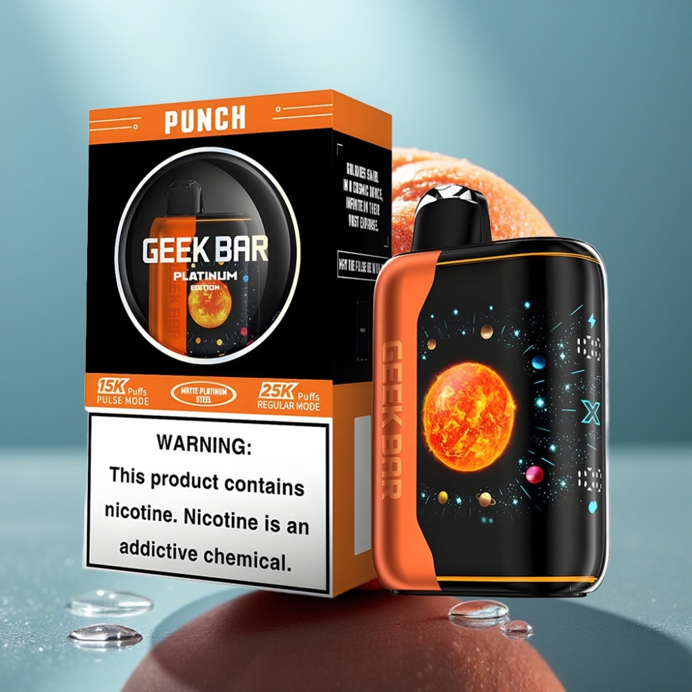 GEEK BAR Platinum Edition 25000 Puffs - Sabor Punch Tela 3D Carga Rápida USB-C
