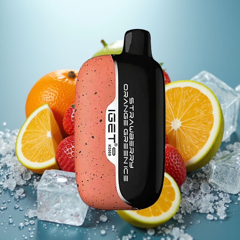 IGET Moon K5000 Puffs Vape Descansável Morango Laranja Verde Gelo (815g 5000 Puffs)