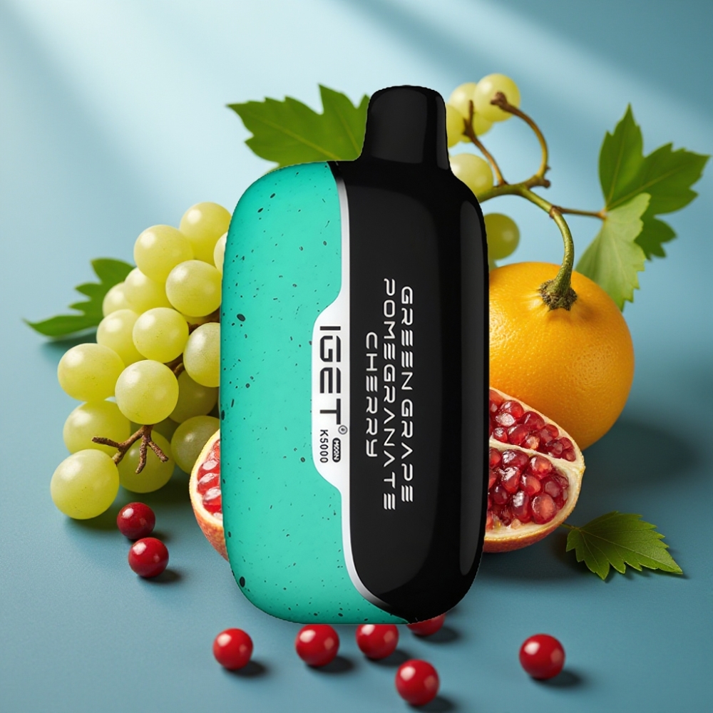 IGET Moon K5000 Puffs Vape Descartável Uva Verde Romã Cereja 5000 Puffs 815g