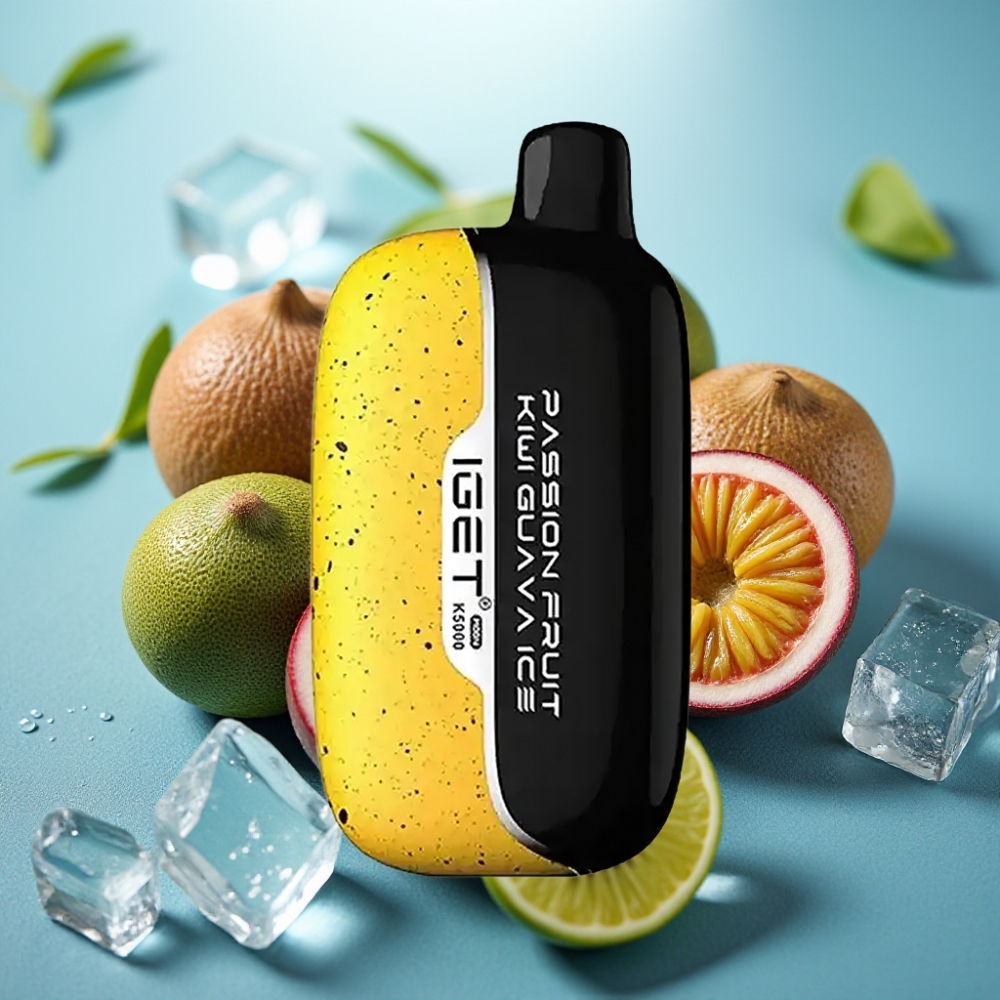IGET Moon K5000 Puffs Vape Descobrável Sabor Maracujá Kiwi Goiaba Gelo 5000 Puffs
