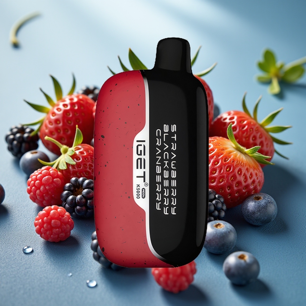 IGET Moon K5000 Puffs Vape Descobável Morango Amora Cranberry 5000 Puffs 815g