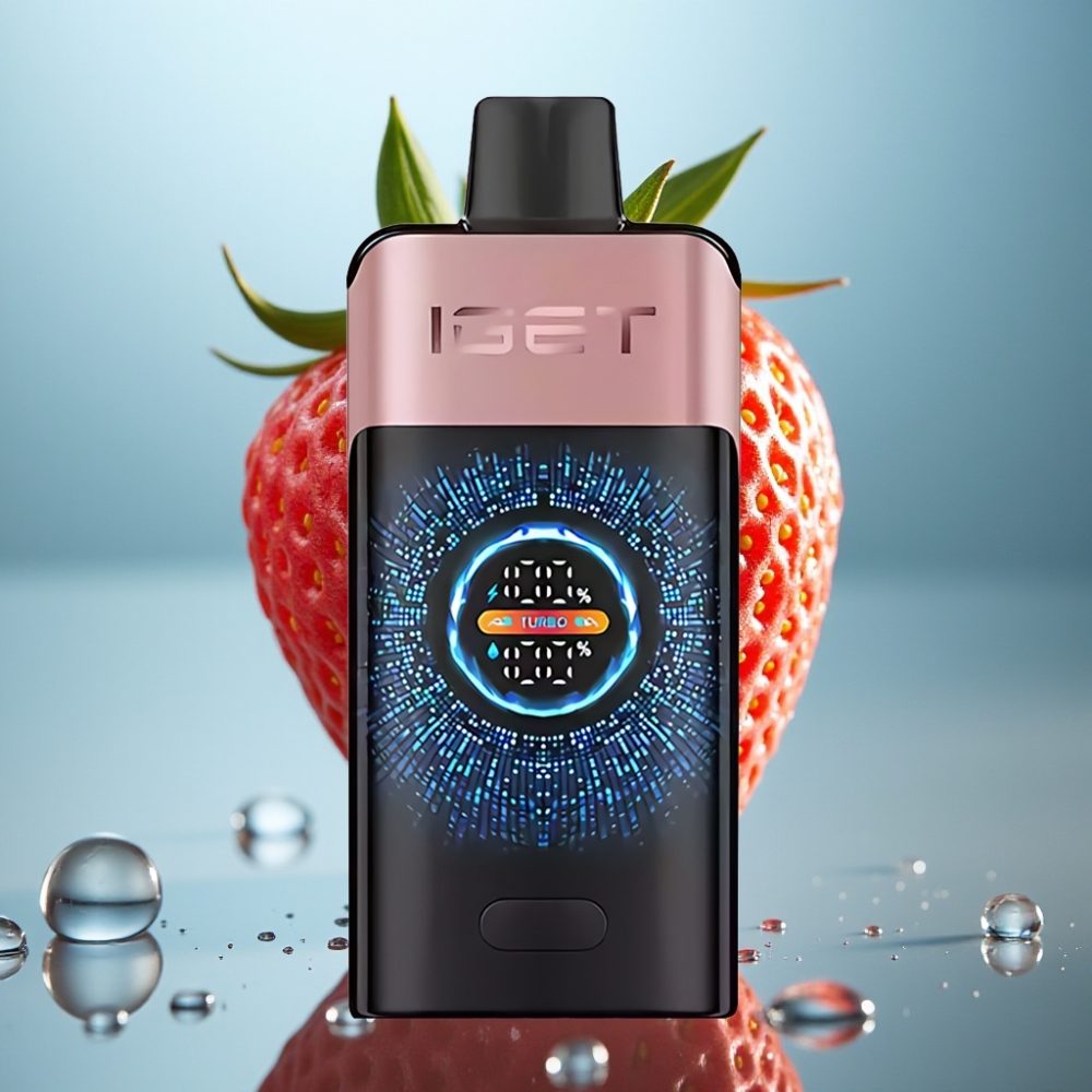 IGET ONE 12000 Puffs Turbo Sabor Morango Chupa Chups Tela Grande Curva