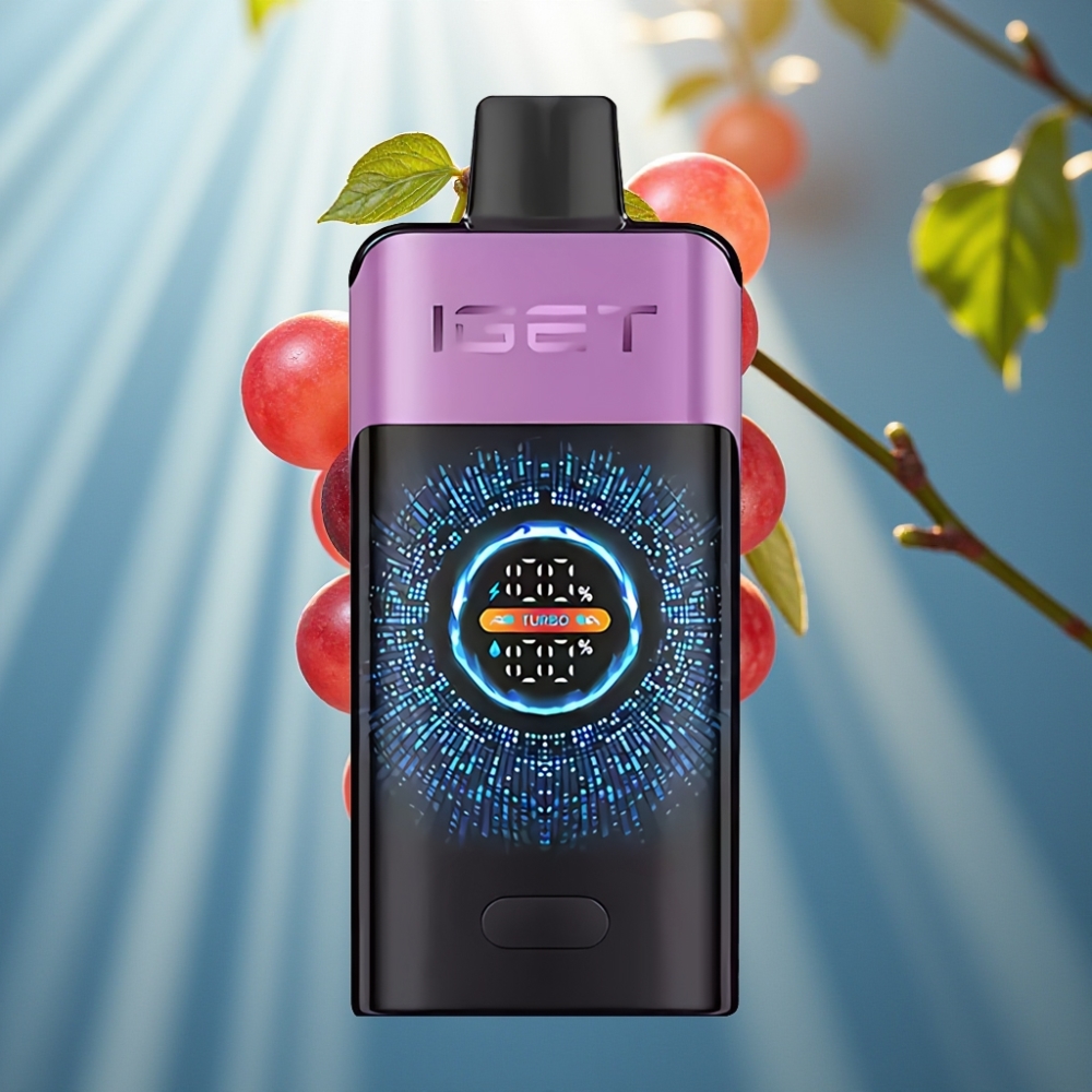 IGET ONE 12000 Puffs Vape Descartável Chupa Chups Uva - 2700mAh Tela Colorida