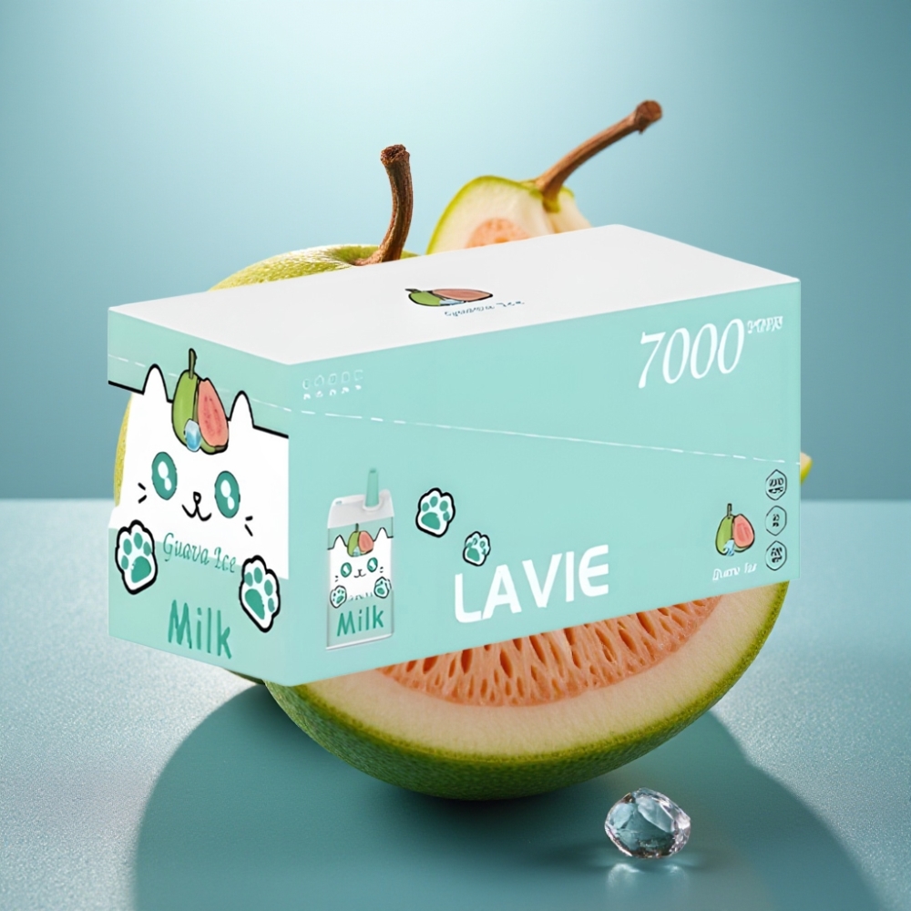 LAVIE Milk 7000 Puffs - Leite e Goiaba Gelo - 16ML - 5 NIC - 600mAh
