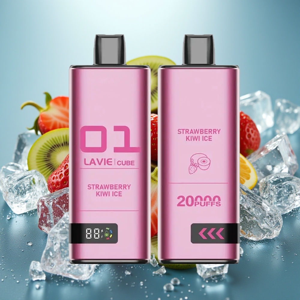 Lavie Cube 20000 Puffs Vape Descartável Morango Kiwi Gelado 28ML Type C
