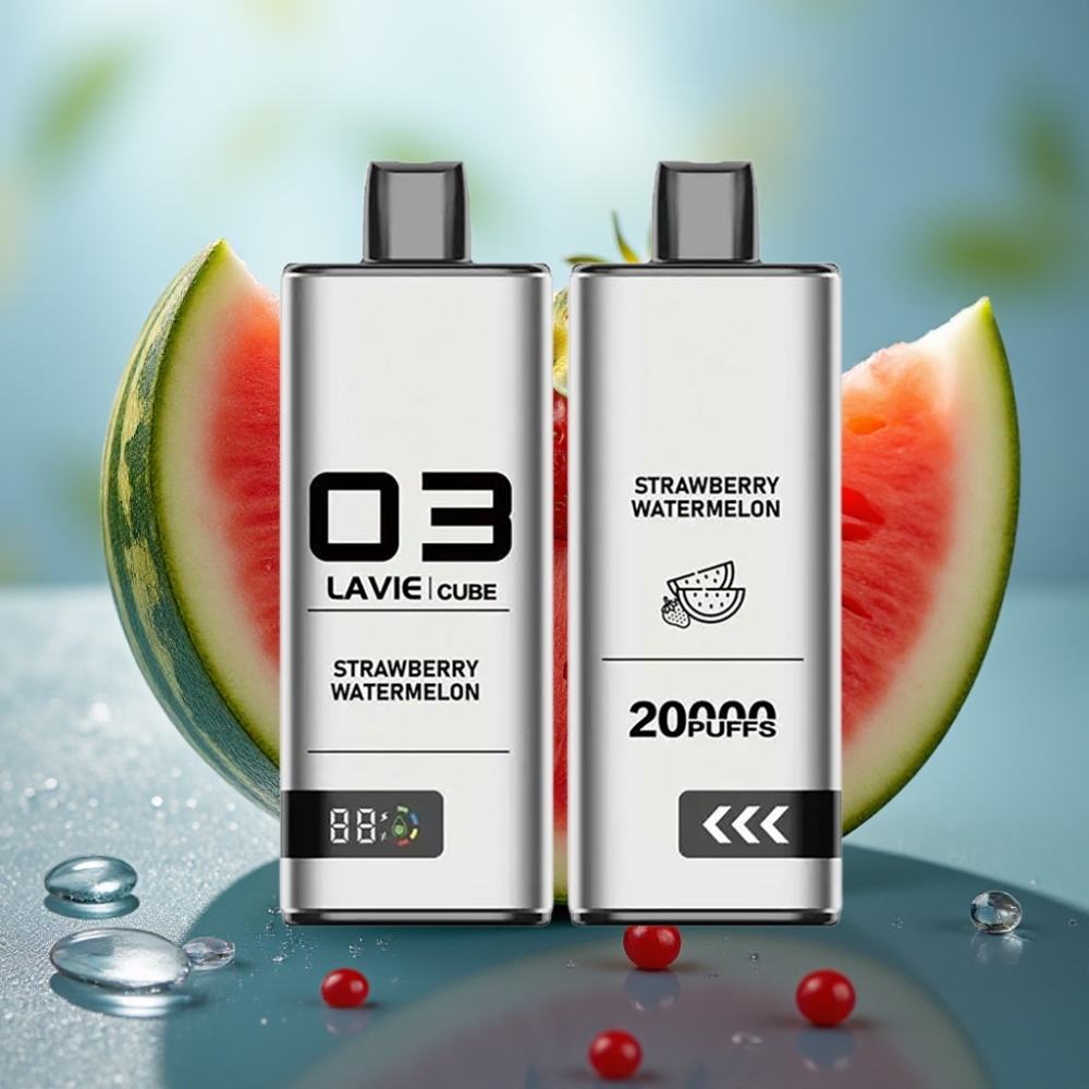 Lavie Cube 20000 Puffs Vape Descartável Morango Melancia 28mL 5 Nic