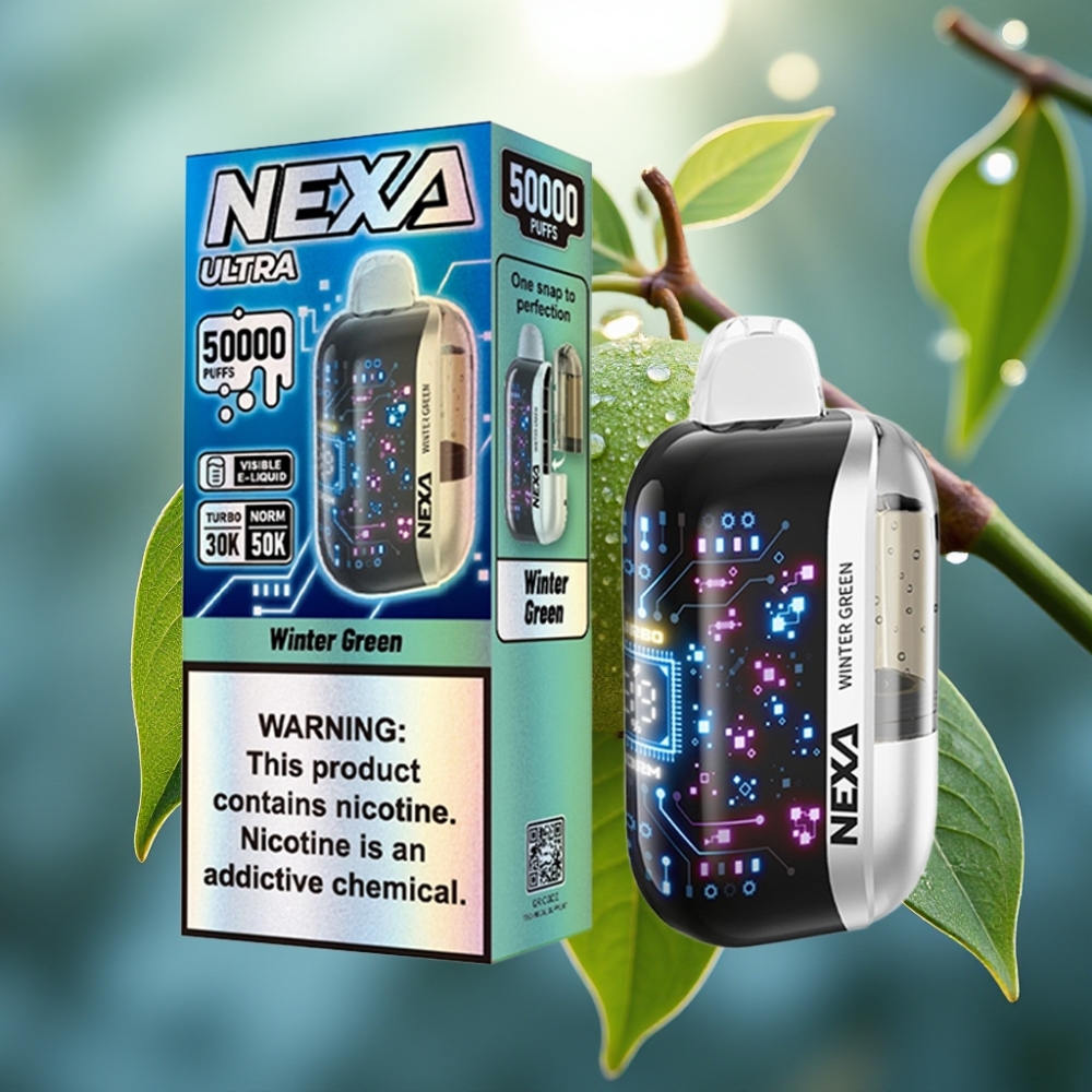 NEXA Ultra 50K Vape Descartável 20ml 5 Nicotina Sabor Verde Inverno