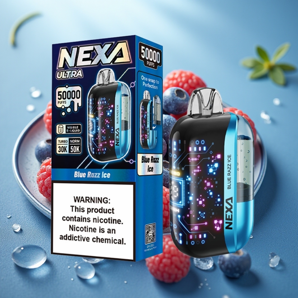 NEXA Ultra 50K Vape Descartável Blue Razz Ice 20ml 5 Nicotina
