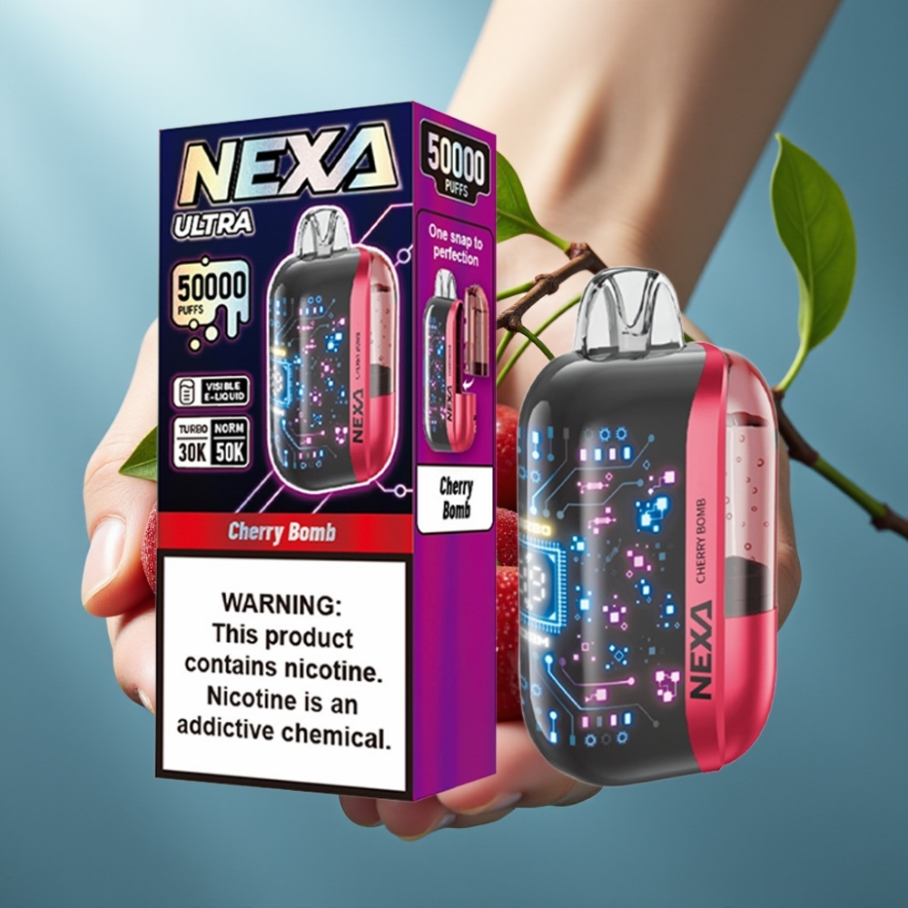 NEXA Ultra 50K Vape Descartável Cherry Bomp 20ml 5 800mAh