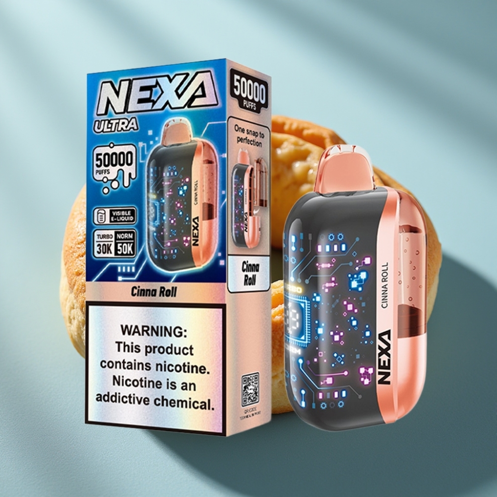 NEXA Ultra 50K Vape Descartável Cinna Roll 20ml 5 800mAh Tipo-C