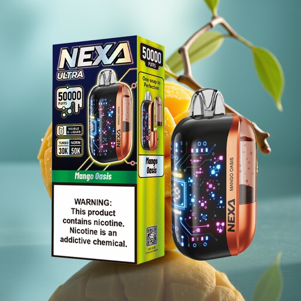 NEXA Ultra 50K Vape Descartável Mango Oásis - 20ml 5 Nicotina Tela 3D