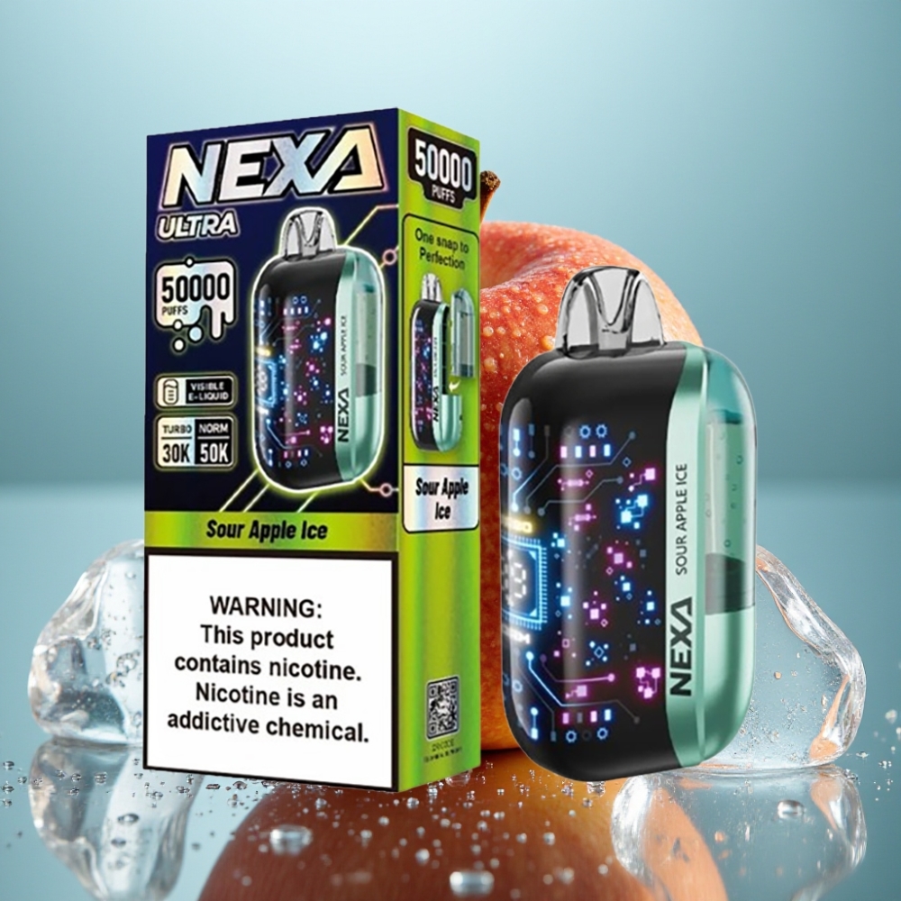 NEXA Ultra 50K Vape Descartável Maçã Verde Gelada 20ml 5 Nicotina