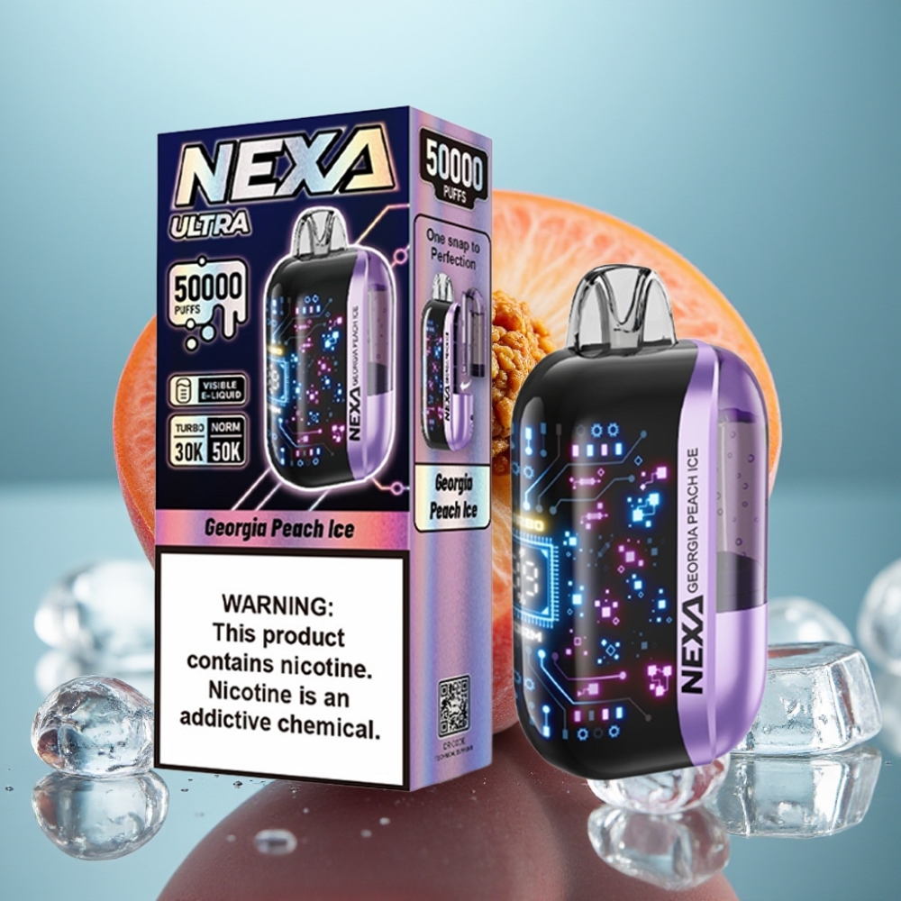 NEXA Ultra 50K Vape Descartável Pêssego da Geórgia Gelado 20ml 5 Nicotina