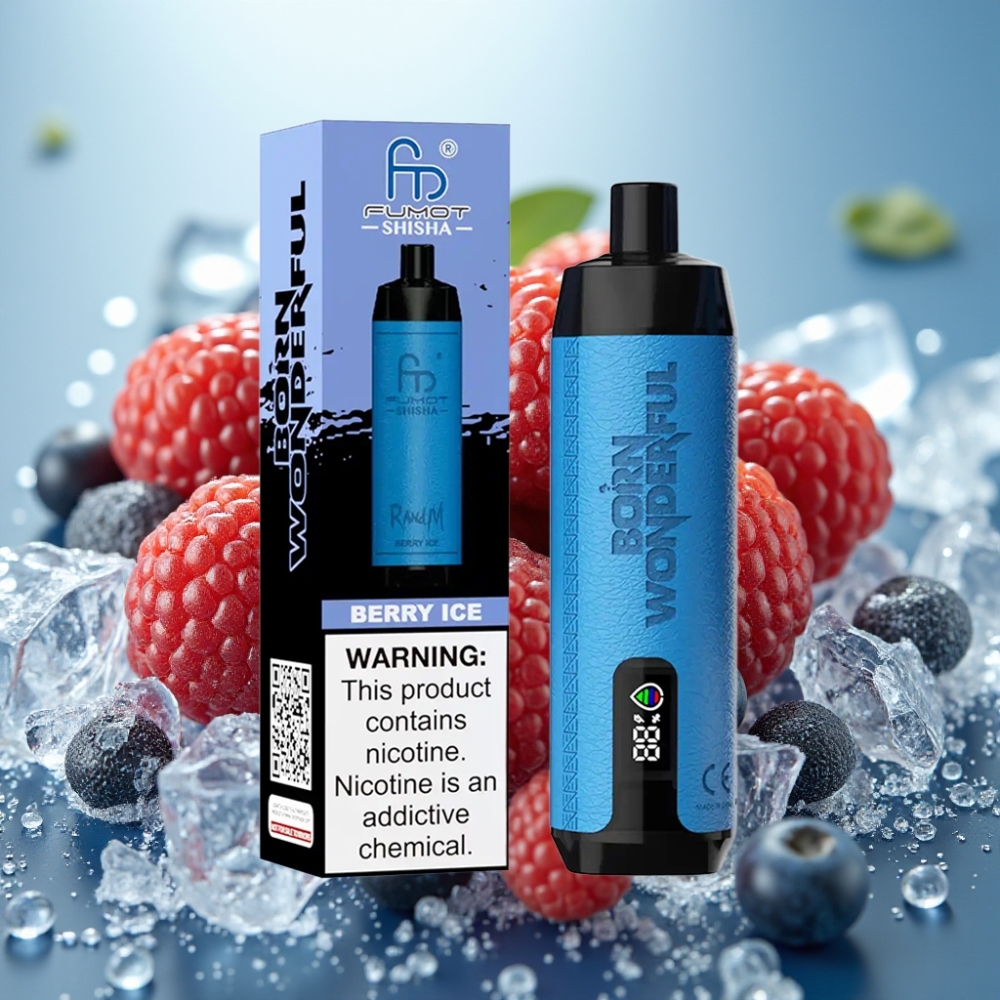 RandM Fumot Shisha 10000 Puffs 18ml Berry Gelo Disposable Vape