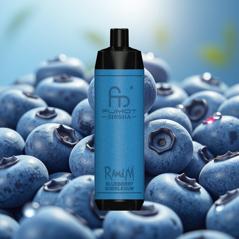 RandM Fumot Shisha 10000 Puffs Vape Descartável 18ml Blueberry Bubblegum