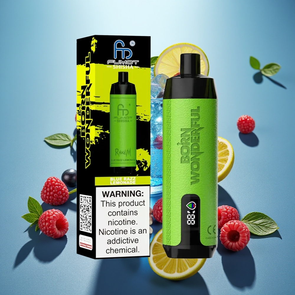RandM Fumot Shisha 10000 Puffs Vape Descartável Blue Razz Limonada 18ml 850mAh