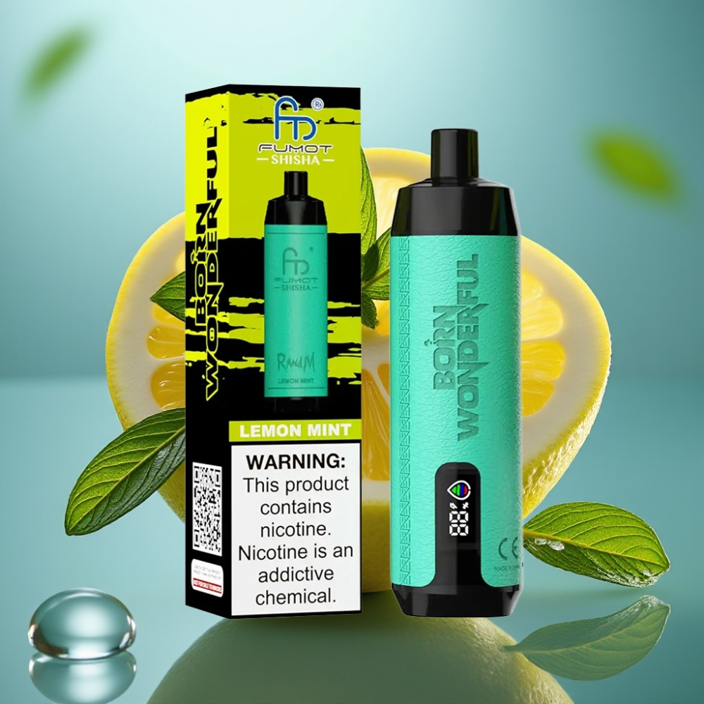 RandM Fumot Shisha 10000 Puffs Vape Descartável Limão Menta 18ml 06ohm
