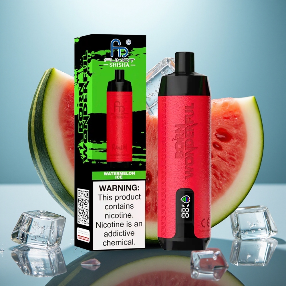 RandM Fumot Shisha 10000 Puffs Vape Descartável Melancia Ice 18mL 05 Nic