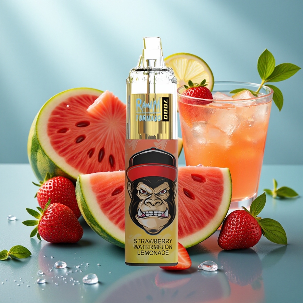 RandM Fumot Tornado 7000 Puffs - Morango Melancia Limonada 14ML 850MAH Mesh Tipo-C RGB