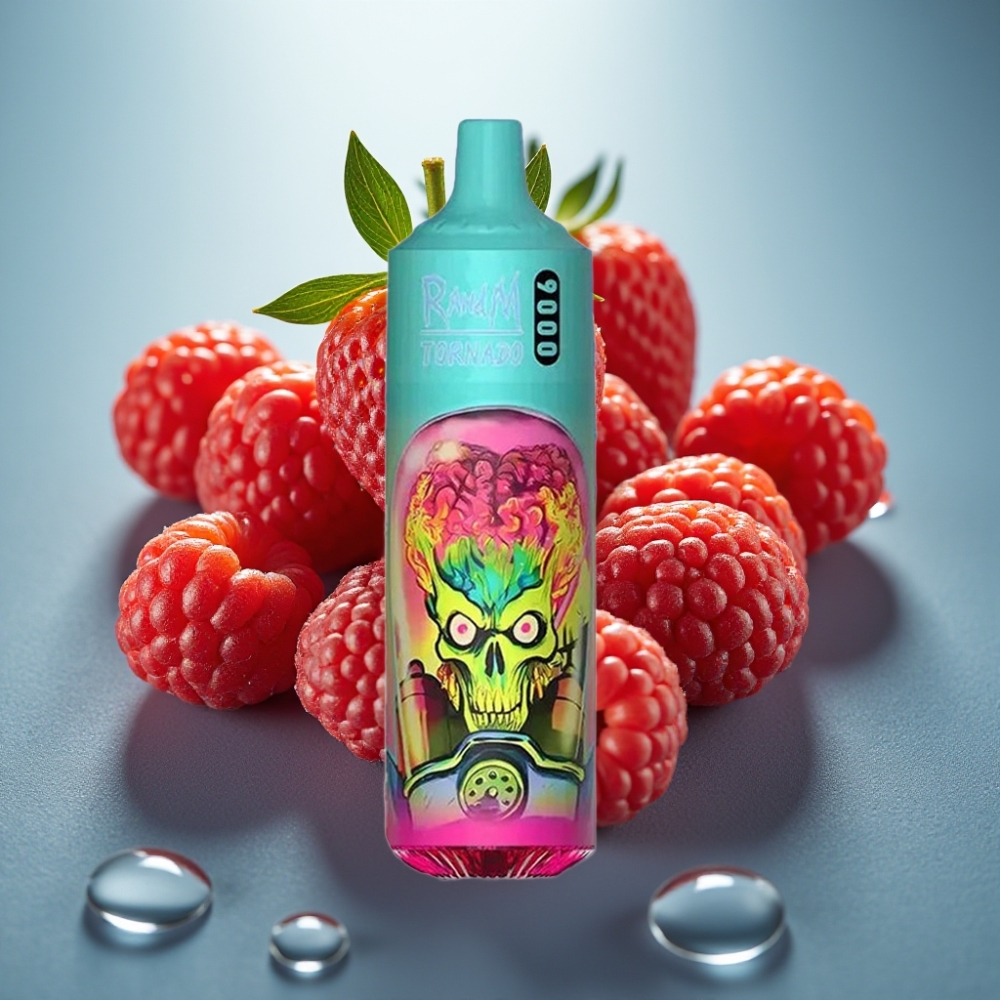 RandM Fumot Tornado 9000 Puffs Disposável Morango Framboesa 18mL RGB Mesh