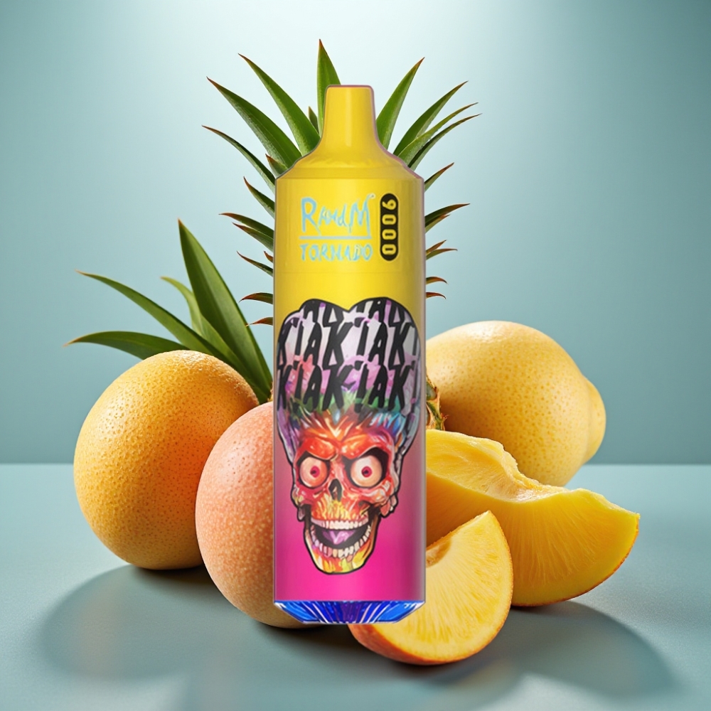 RandM Tornado 9000 Puffs Disposable Vape - Pêssego Manga Abacaxi 18mL Bateria 850mAh