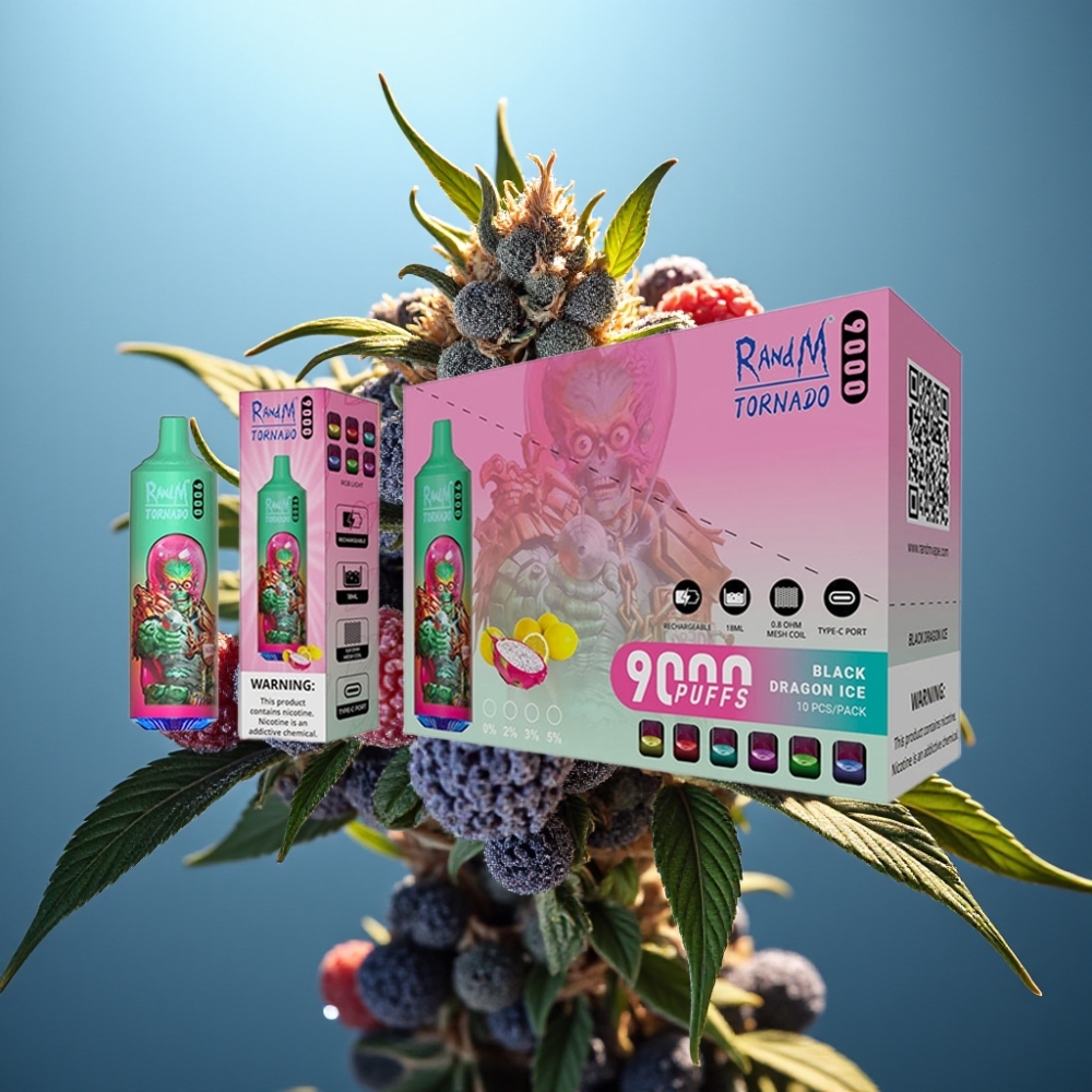 RandM Tornado 9000 Puffs Disposable Vape Blue Razz Kush 18mL RGB