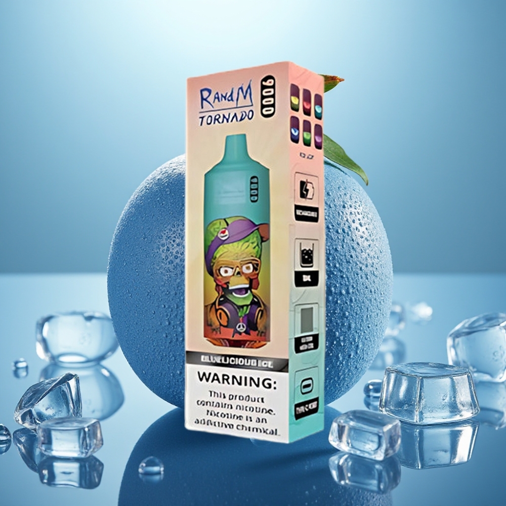 RandM Tornado 9000 Puffs Disposable Vape Gelo Azul Delícia 18mL RGB