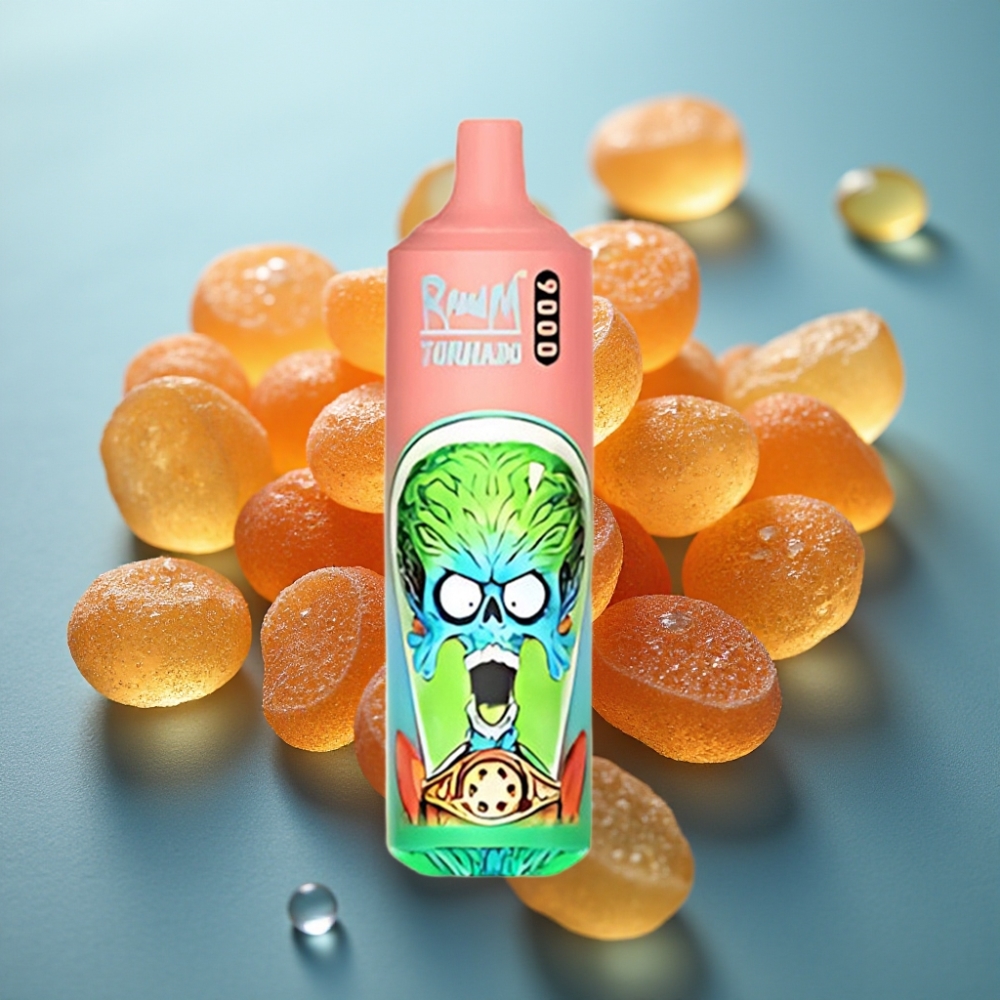 RandM Tornado 9000 Puffs Disposable Vape Urso de Goma 18mL Tela RGB