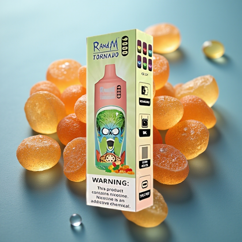 RandM Tornado 9000 Puffs Disposable Vape Urso de Goma 18mL Tela RGB
